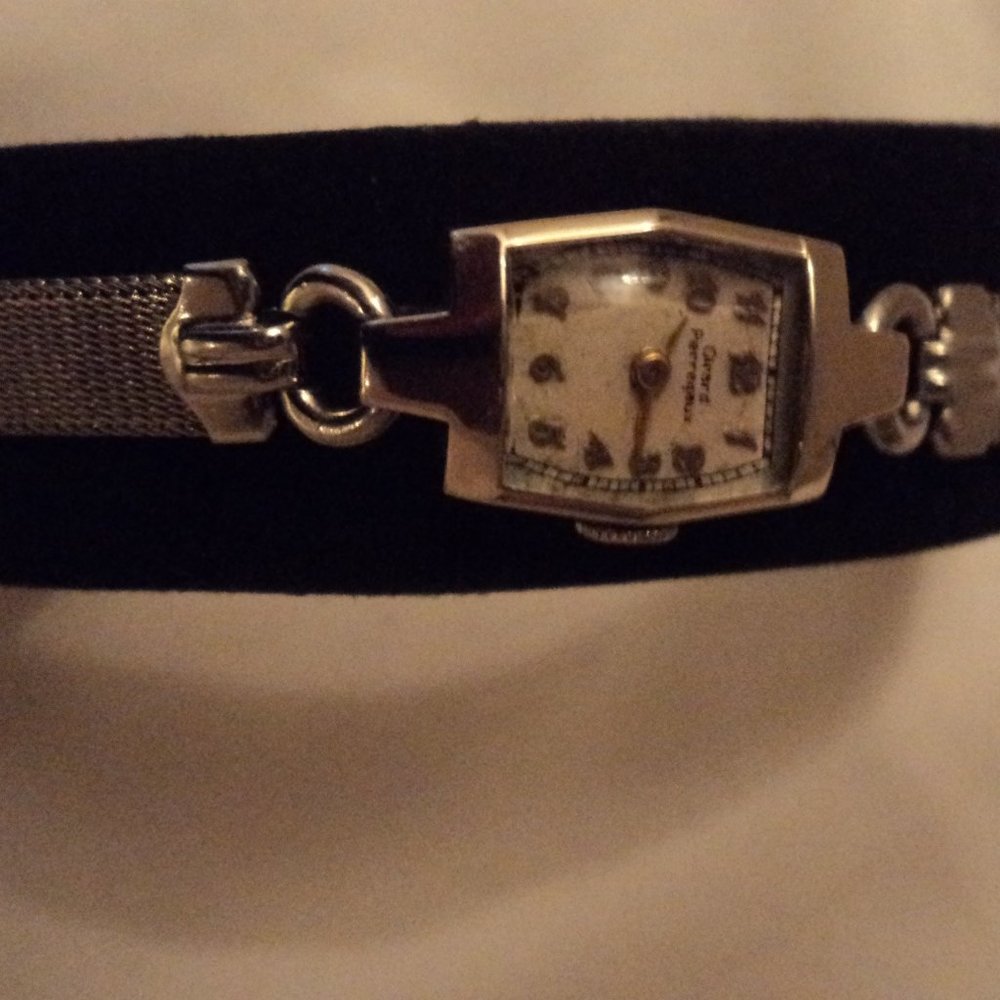 Girald Perregaux 14k white gold ladies wristwatch